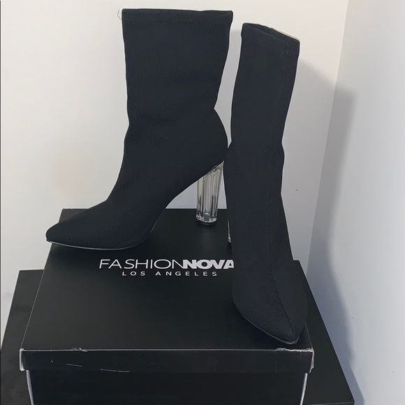 Fashion Nova Shoes - Sock Ankle Booties